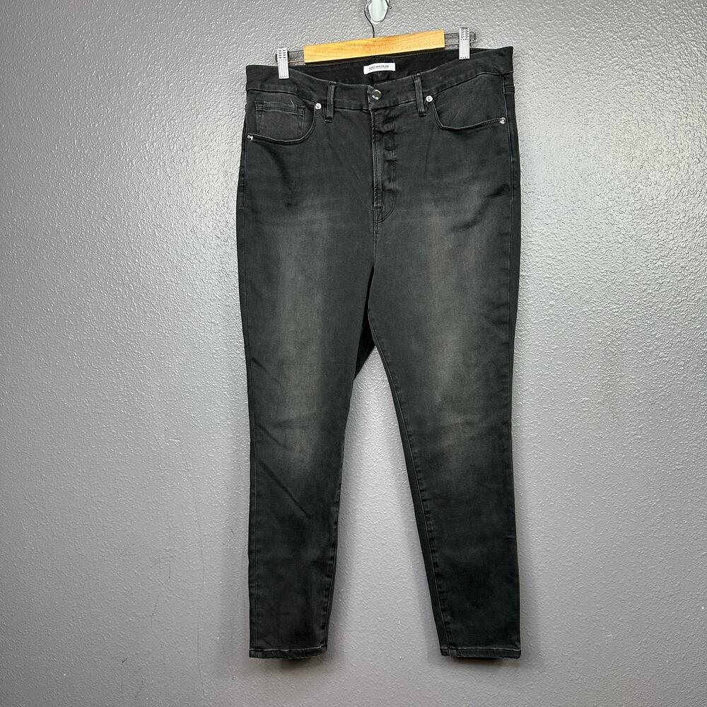 Good American Good Legs Crop size 18 Black058 Style glc961tna